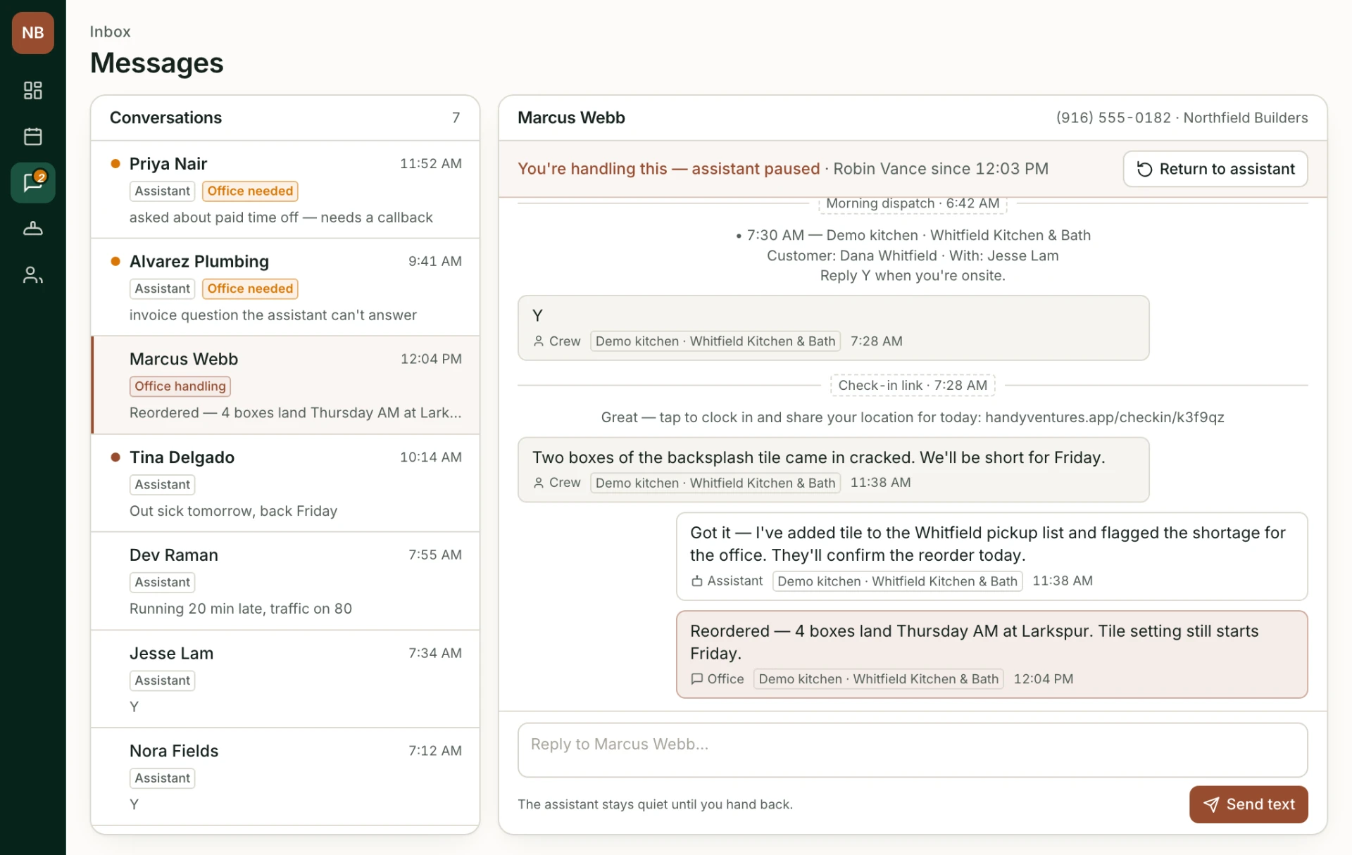 Office dashboard